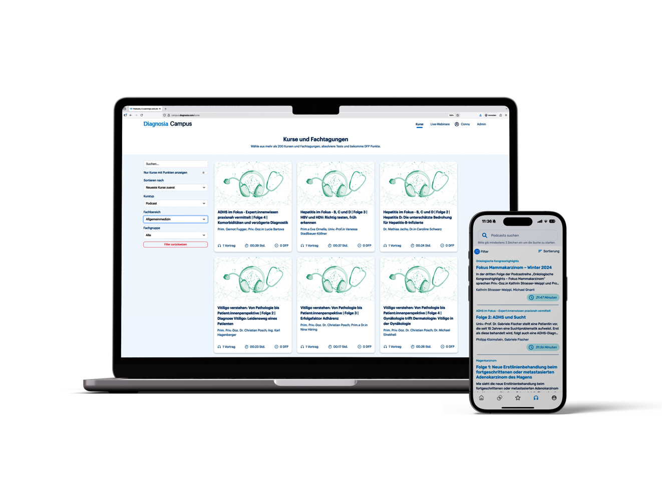 Abbildung eines Laptops und Handys mit Bild