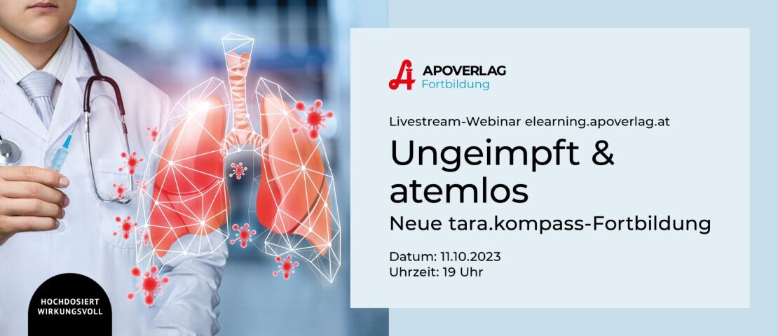 Live-Webinar "Ungeimpft & atemlos" - Banner zum Livestream-Webinar "Ungeimpft & atemlos" am 11. Oktober 2023. 