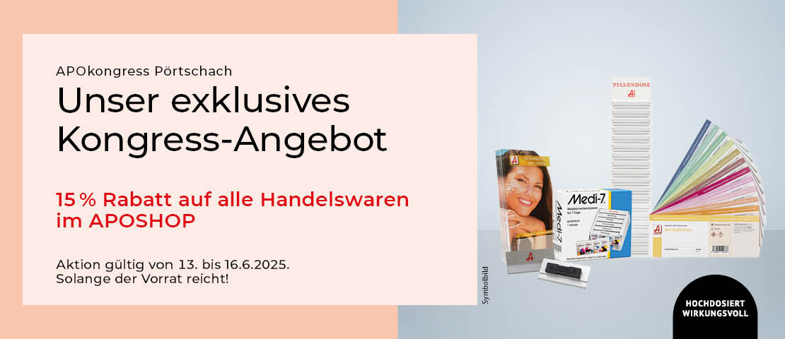 APOVERLAG Banner Messeaktion APOkongress Pörtschach Handelswaren