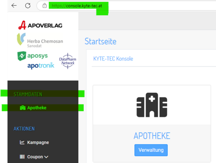 Stammdaten-Pflege: URL Stammdaten-Pflege: URL